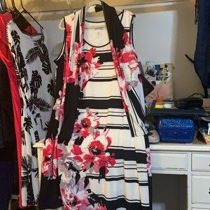 Catherine’s, size 3X Sleeveless dress with shoulder wrap